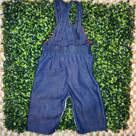 Vintage 1980s Baby Overalls with Patches - Picture 4 of 8